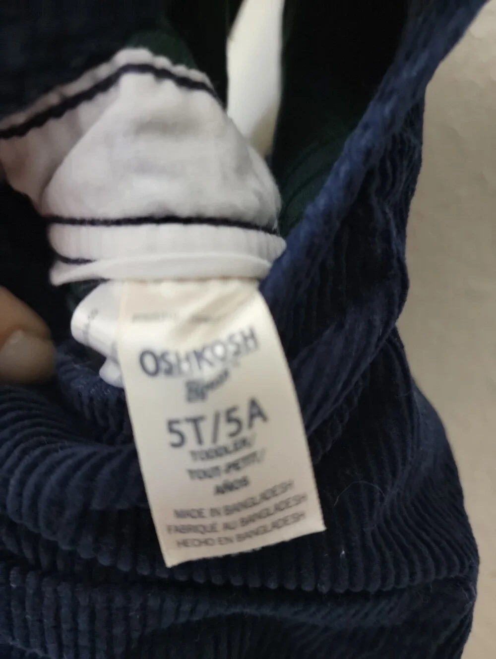 OshKosh B'gosh Dark Blue Corduroy Overalls 5T